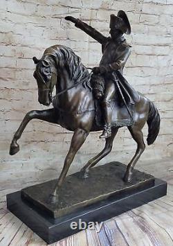 Western Pure Bronze Cuivre Marbre Napoléon Ride Cheval Art Déco Sculpture Statue