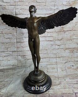 Winged Homme Chair Icarus Rising Soleil Art Bronze Sculpture Statue Figurine
