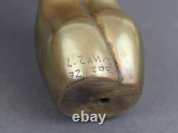 ZAHM abstract art bronze sculpture, Vintage 1990s, Signed & numbered woman bust